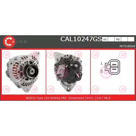 Генератор CASCO 8J68Q0O 1198298875 KR B13 CAL10247GS изображение 0