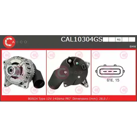 Генератор CASCO CAL10304GS 1198298961 HBF8IYV 9 57H1 изображение 0