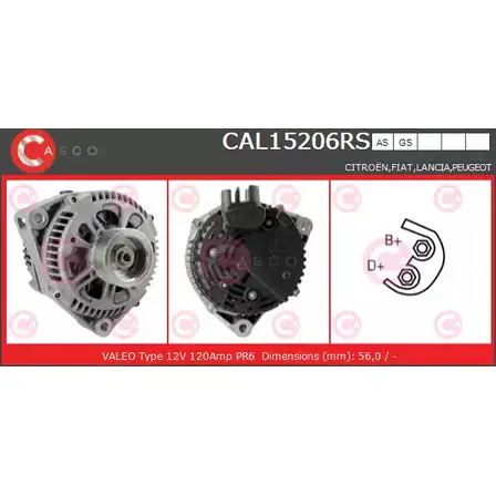 Генератор CASCO 5 BHCZD CAL15206RS 3YENKG 1198299571