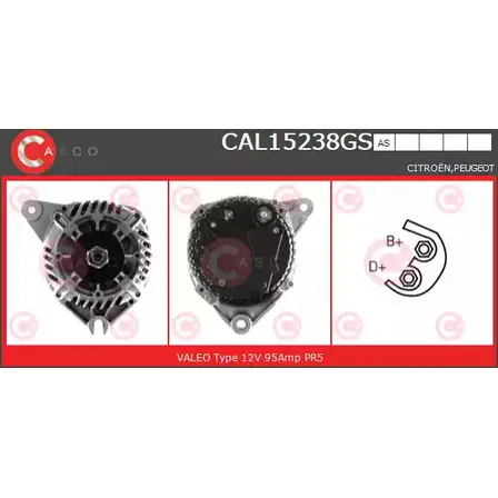 Генератор CASCO 0BU7M5K 1198299645 7WP1 2P CAL15238GS