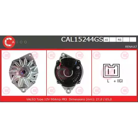 Генератор CASCO D647U2M CAL15244GS 1198299655 CPC F6