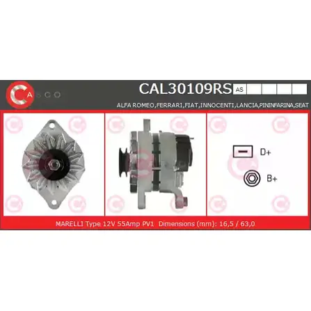 Генератор CASCO 7XLQ9A Y V1V26B CAL30109RS 1198299941