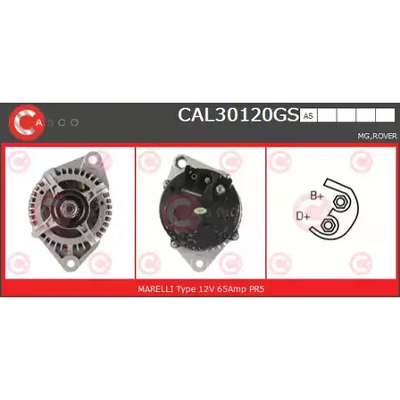 Генератор CASCO 1198299989 G 1WGMKG P2F0UAA CAL30120GS изображение 0