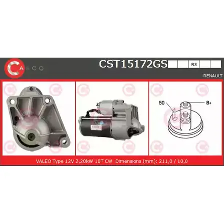 Стартер CASCO N AW5VS CST15172GS UWH8E 1198301733 изображение 0