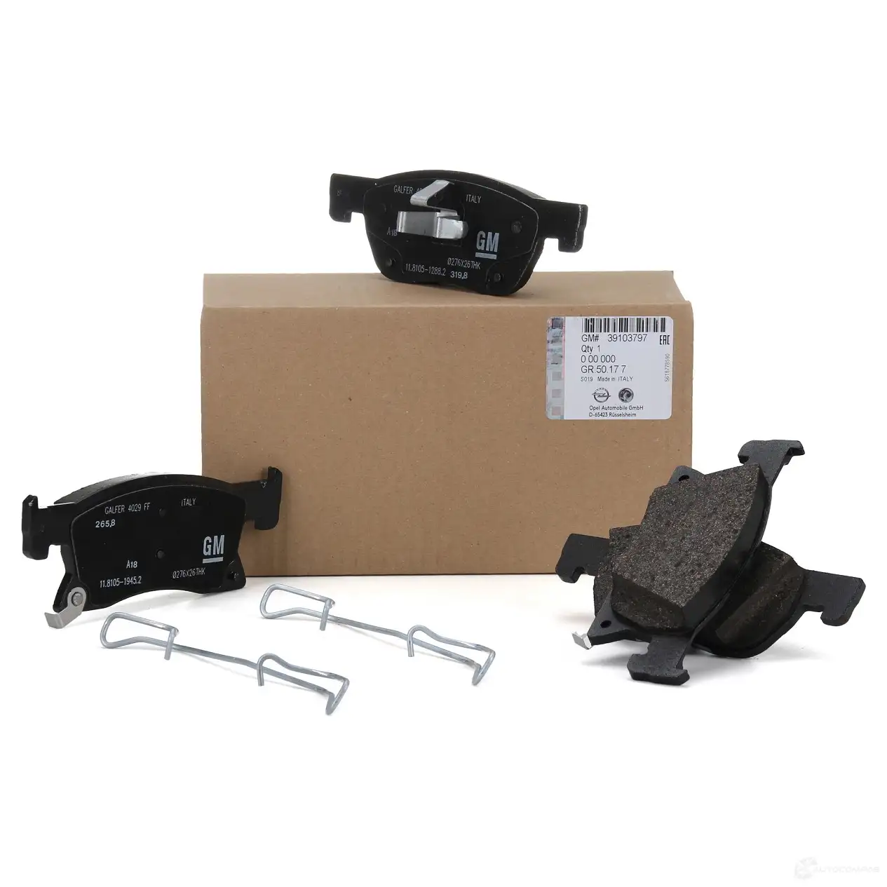 Оригинальные передние тормозные колодки ASTRA K RPO J67 OPEL 8GHY N1W 1425187904 39103797 - Изображение 1