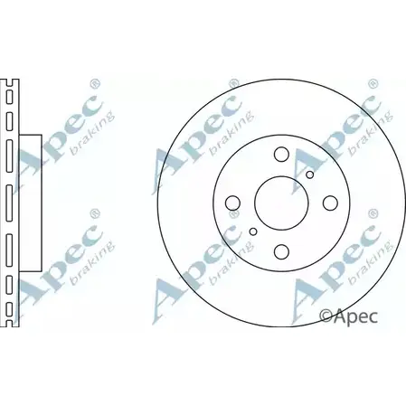 Тормозной диск APEC BRAKING DSK2104 C0ID42K HW 8M77Z 1198314275 изображение 0