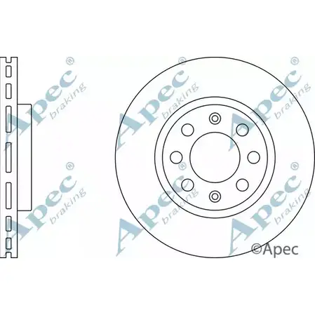 Тормозной диск APEC BRAKING DSK2509 1198314278 AE 7P5F2 HU12SD изображение 0