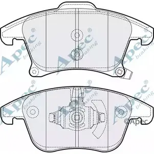 Тормозные колодки, дисковые, комплект APEC BRAKING 1198314382 9XA1 2 8EAF9S PAD2070