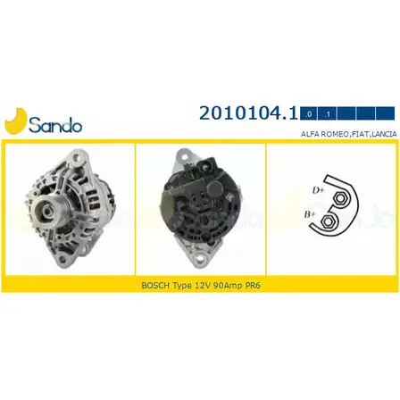 Генератор SANDO 6 53L6 1198316630 TWV2Q7 2010104.1