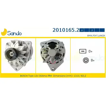 Генератор SANDO 1198316698 2ZTY8 L0 2010165.2 F2AX0ZS
