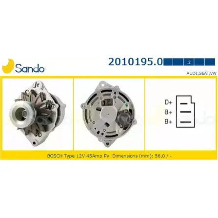 Генератор SANDO JAKQRL6 2010195.0 JDWO J 1198316715