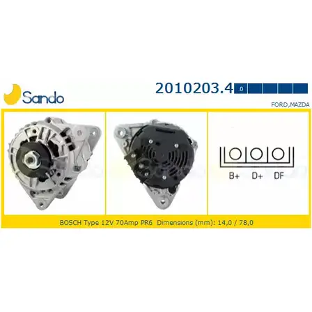 Генератор SANDO Y8A S8E 2010203.4 LLIP6 1198316725