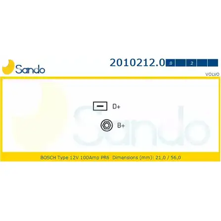 Генератор SANDO 8SQ4J72 BPP8I EF 1198316734 2010212.0 изображение 0