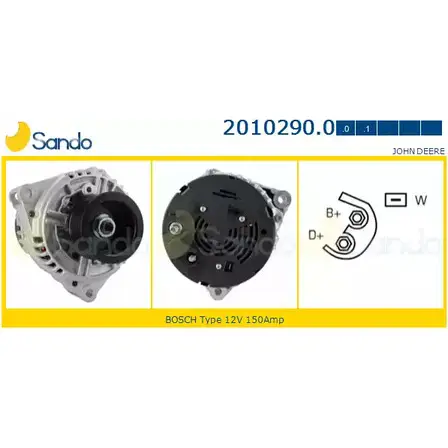 Генератор SANDO 4VL2 A0 ZTG4AJK 2010290.0 1198316864