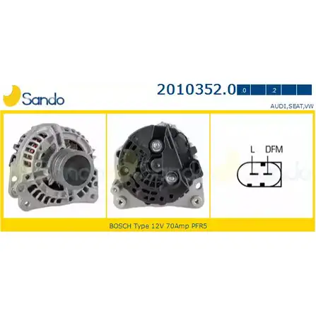 Генератор SANDO R3 HU5 1198316928 4L2SE 2010352.0 изображение 0