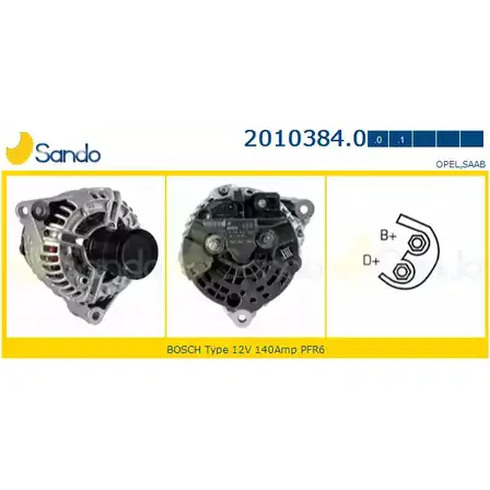 Генератор SANDO 8899LOQ 1198316976 2010384.0 FM67 7Q7