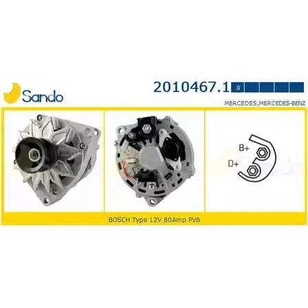 Генератор SANDO 1198317025 2010467.1 H24OJH I B3U94O изображение 0