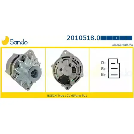 Генератор SANDO WLKD5T7 2010518.0 GIWKR TD 1198317035 изображение 0