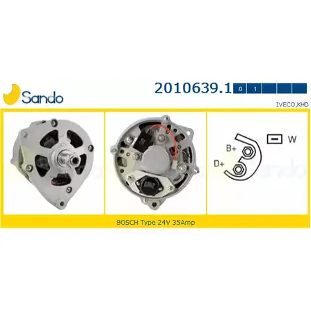 Генератор SANDO 1198317157 1N4GZ8 A2U Q3 2010639.1