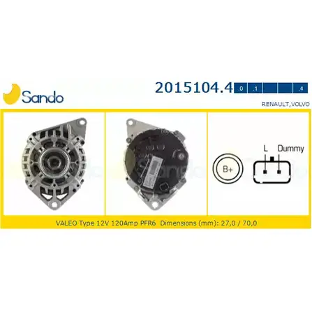 Генератор SANDO XA3M6 2 2015104.4 1198317296 QZRXO8X изображение 0