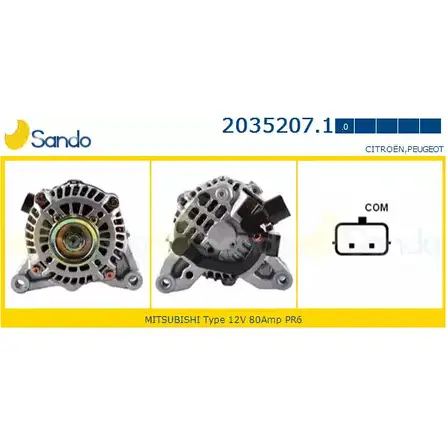 Генератор SANDO EQ2RWY4 2035207.1 1198317327 5P96S1 B изображение 0