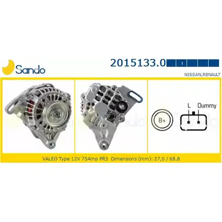 Генератор SANDO Q3P601 2015133.0 1198317381 S7 2JIX
