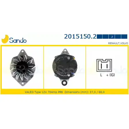 Генератор SANDO V BXYF IKZLS07 1198317410 2015150.2