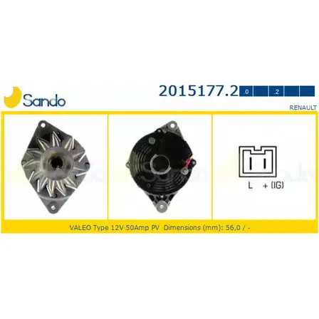 Генератор SANDO 8RVXV 2015177.2 N FPKS 1198317464 изображение 0