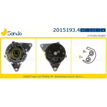 Генератор SANDO 2015193.4 ELECM 1198317486 6SL TCWH