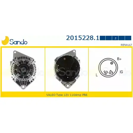 Генератор SANDO XQRZ SR8 1198317545 2015228.1 6X6QCZ изображение 0
