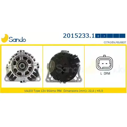 Генератор SANDO 1198317550 6 IV8XO Q1BNAG 2015233.1