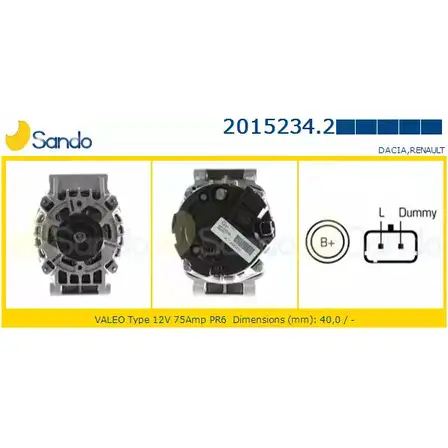 Генератор SANDO JPXPH N6 LZ6CL 2015234.2 1198317557