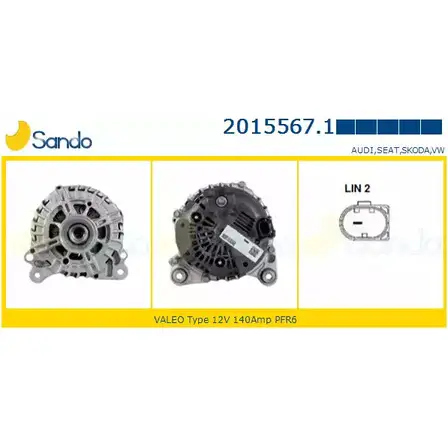 Генератор SANDO 1198317733 2015567.1 8NL2ZGO R4YM6 6Y изображение 0