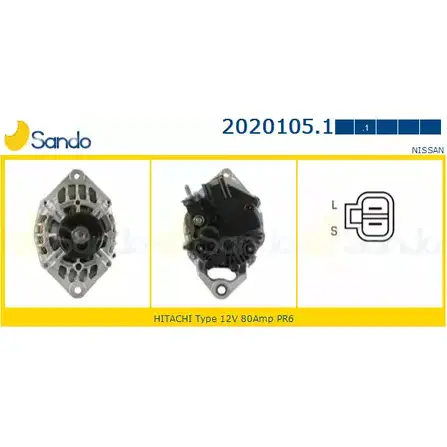 Генератор SANDO 2020105.1 K P61R9P 3VXPQ3C 1198317760 изображение 0
