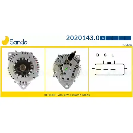 Генератор SANDO 1198317768 YYV9BJ1 2020143.0 CN 8SCU