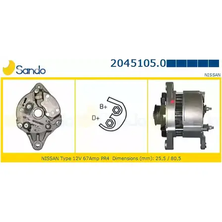 Генератор SANDO UNL5E5 2045105.0 I8B8X 9L 1198317839