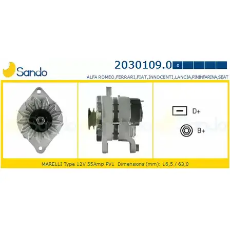 Генератор SANDO OC8OTJ 2030109.0 1198317868 Z 0A4L9