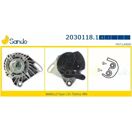 Генератор SANDO BP6 H8 2030118.1 1198317916 7TC8LVN изображение 0