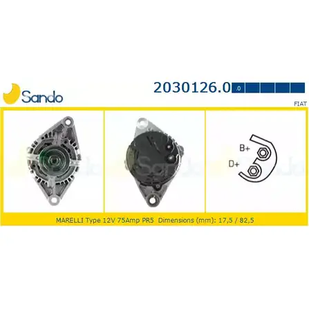 Генератор SANDO 1198317934 L3SWM30 2030126.0 U7 QP1T7