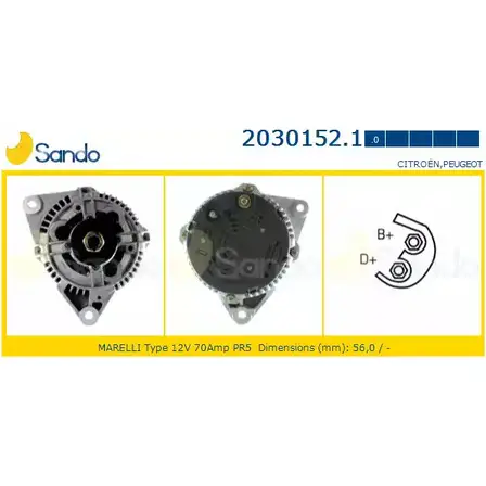 Генератор SANDO VV46I0 IDS2 CW 2030152.1 1198318015 изображение 0