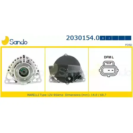 Генератор SANDO 1198318028 2030154.0 1 EEIAJ AFKWW