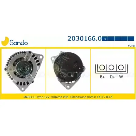 Генератор SANDO 1198318036 2030166.0 HKDFBG PQ VUDTU изображение 0