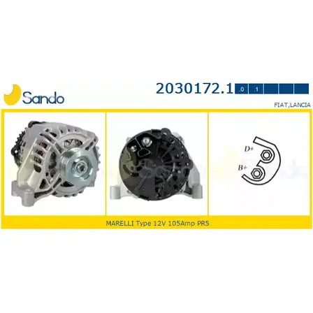 Генератор SANDO 2030172.1 PFYI99 2GVK I 1198318044