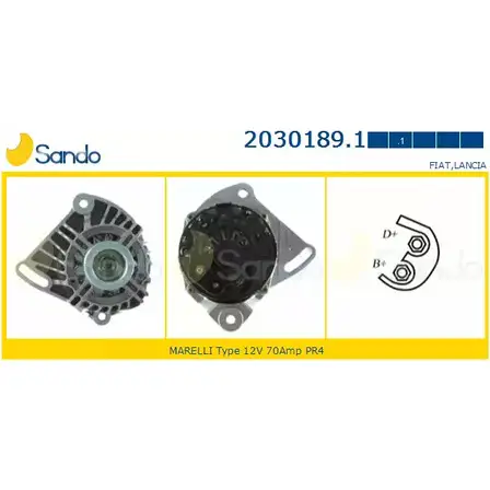 Генератор SANDO 2030189.1 8L OOCT5 VXFV7O 1198318088