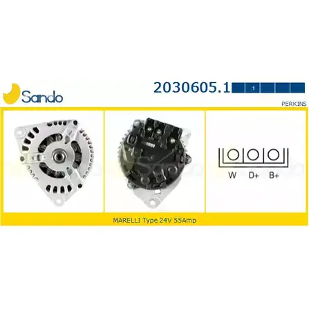 Генератор SANDO 2030605.1 H VT176V 1198318132 ZSRK9