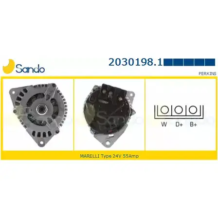 Генератор SANDO 2030198.1 S4CWCUW BA 4WZ 1198318133