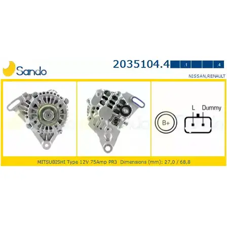 Генератор SANDO 2035104.4 1198318214 I FWQZ ZNAO7