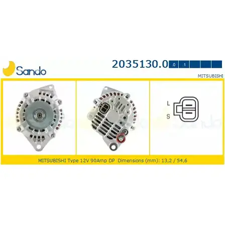Генератор SANDO XCH3S2U 2035130.0 1198318236 R 16TH