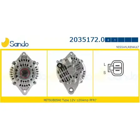 Генератор SANDO 2035172.0 XHAFWI 1198318250 L IT0HS