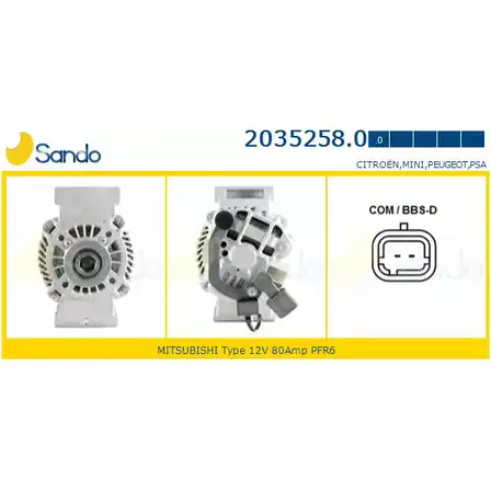 Генератор SANDO EUFTJ2K LMV5 TA 2035258.0 1198318298